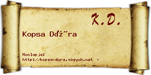 Kopsa Dóra névjegykártya