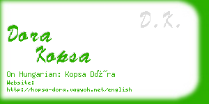 dora kopsa business card